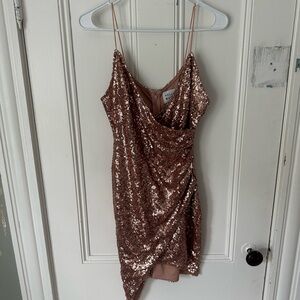 Rose Gold homecoming mini dress